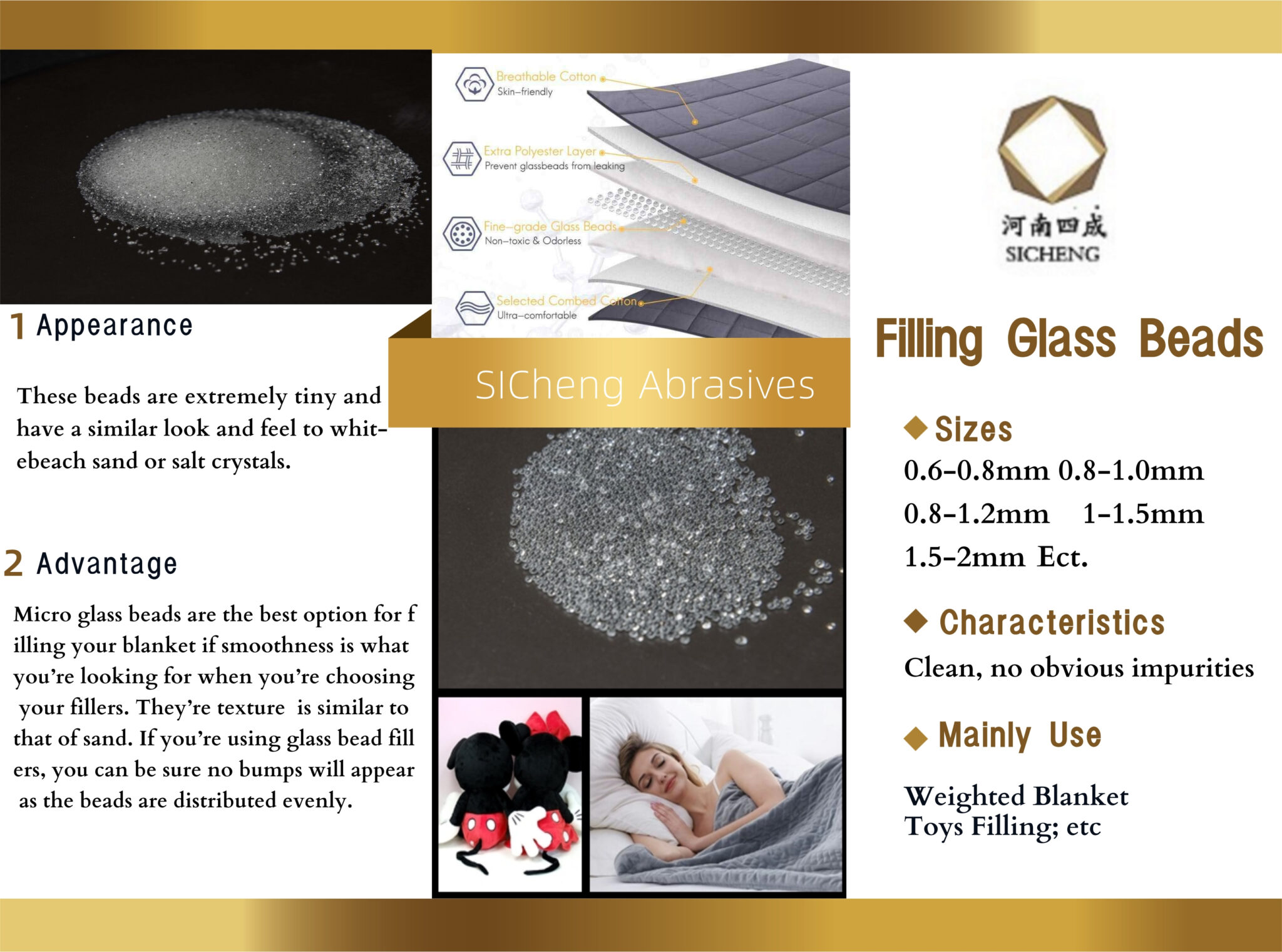 Filling Glass Beads For Weighted Blanket SICHENG Glass Beads